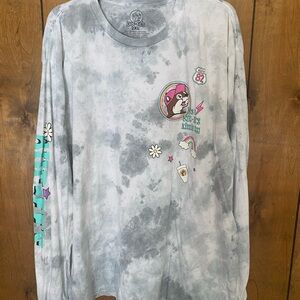 Kids' Tie-Dye Gray Long Sleeve Graphic Tee with Pastel Accents